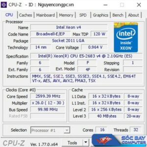 Thông số kỹ thuật CPU Intel Xeon E5 2683v4